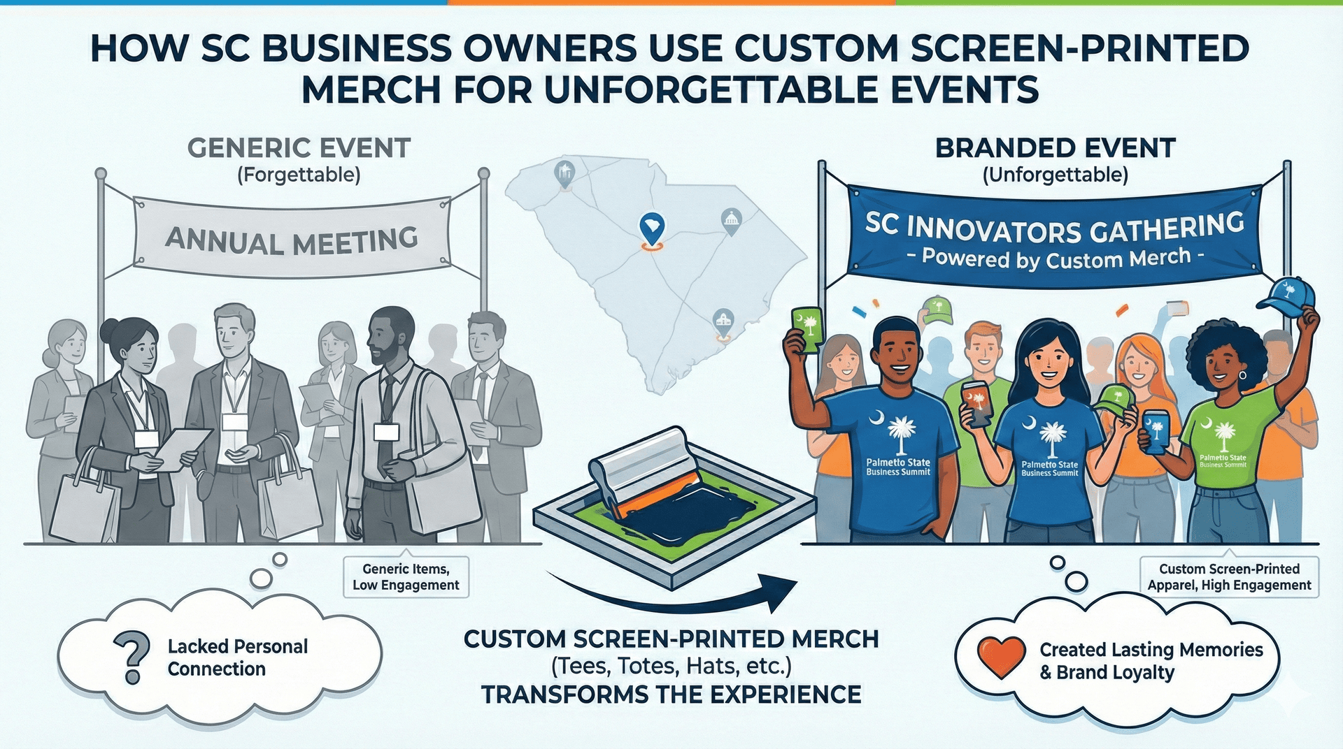 How South Carolina Business Owners Can Use Custom Screen‑Printed Merch to Make Their Events Unforgettable